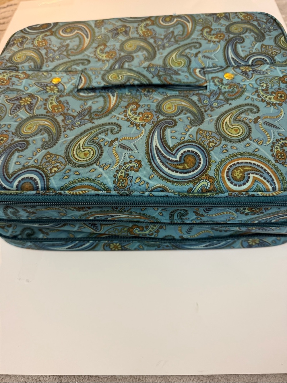 Paisley Quilted Jewelry/CosmeticTravel Case - Green